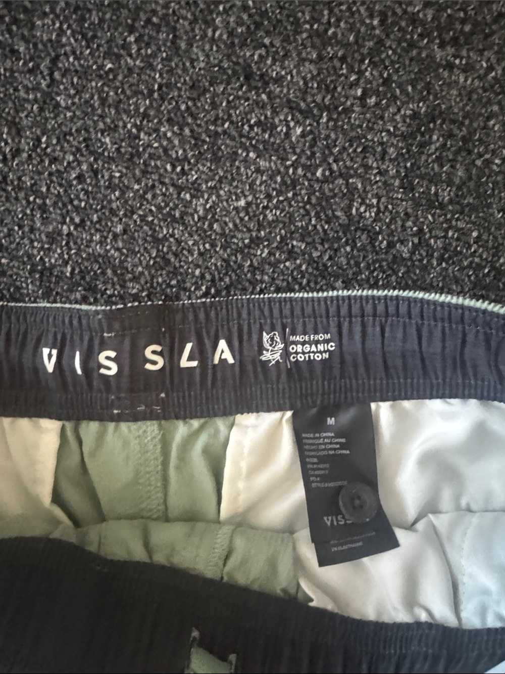VISSLA Men’s Sage Green Corduroy Drawstring Shorts - Picture 3 of 5